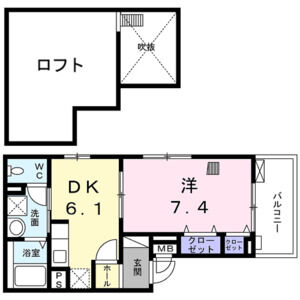 1DK 間取り図