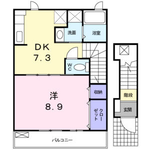 1DK 間取り図