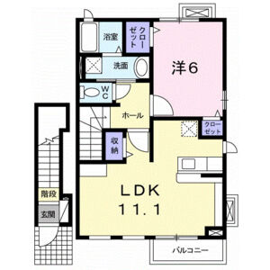 1LDK 間取り図