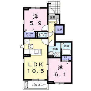 2LDK 間取り図