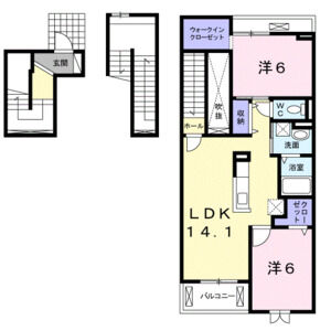 2LDK 間取り図