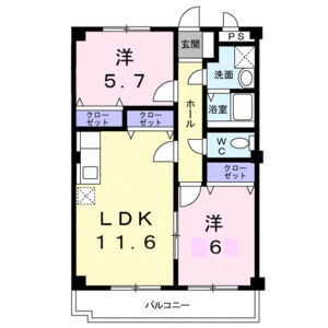 2LDK 間取り図