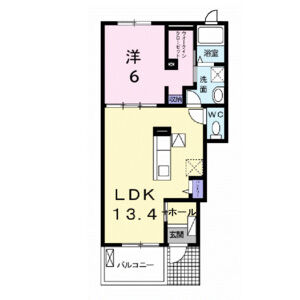 1LDK 間取り図