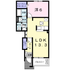 1LDK 間取り図