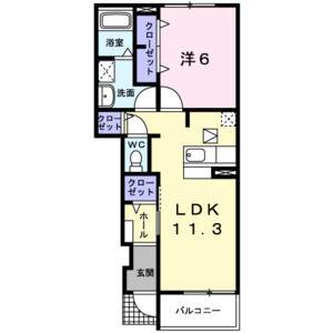 1LDK 間取り図