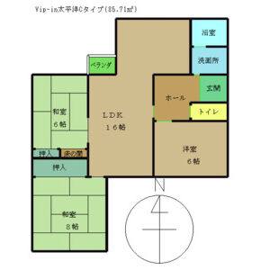 3LDK 間取り図