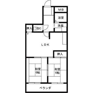 2LDK 間取り図