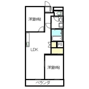 2LDK 間取り図