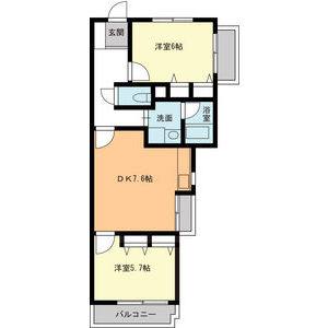 2DK 間取り図