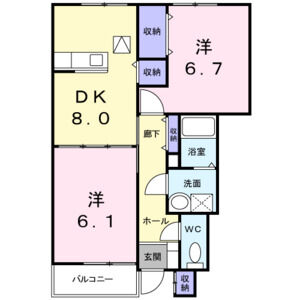 2DK 間取り図