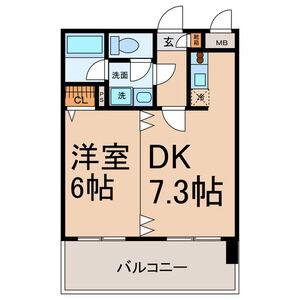 1DK 間取り図