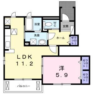 1LDK 間取り図