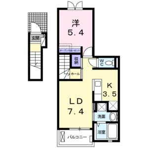 1LDK 間取り図