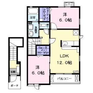 2LDK 間取り図