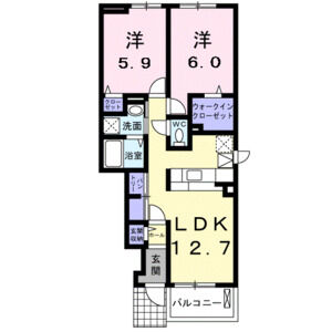 2LDK 間取り図