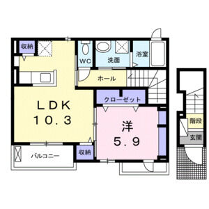1LDK 間取り図