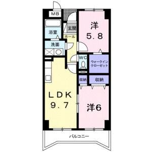 2LDK 間取り図