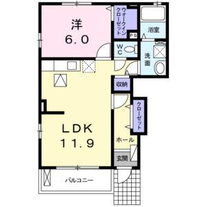 1LDK 間取り図