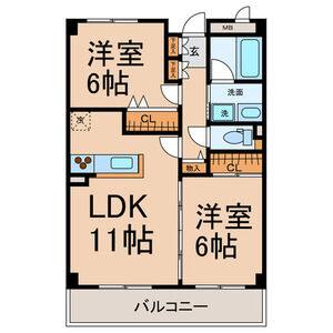 2LDK 間取り図