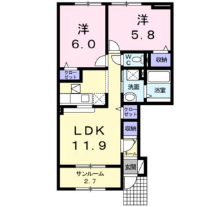 2LDK 間取り図