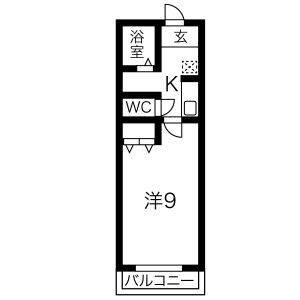 1K 間取り図