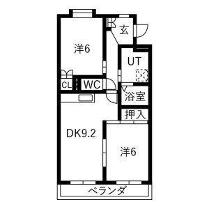 2DK 間取り図