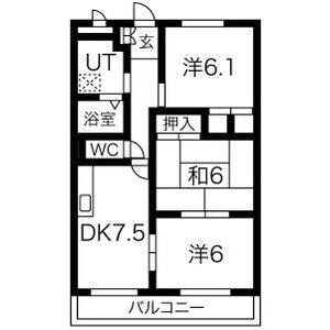 3DK 間取り図