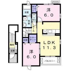 2LDK 間取り図