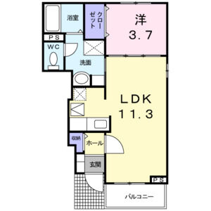1LDK 間取り図