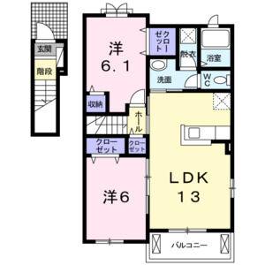 2LDK 間取り図