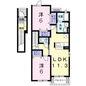 2LDK 間取り図