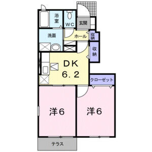 2DK 間取り図