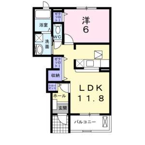 1LDK 間取り図