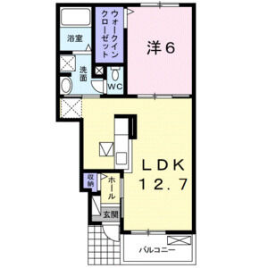 1LDK 間取り図