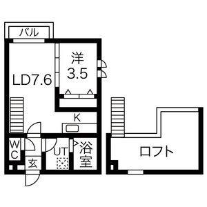 1LDK 間取り図