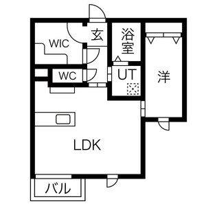 1LDK 間取り図