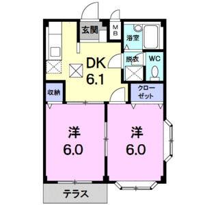 2DK 間取り図