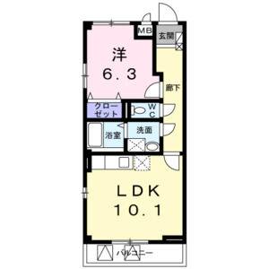 1LDK 間取り図