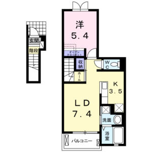 1LDK 間取り図