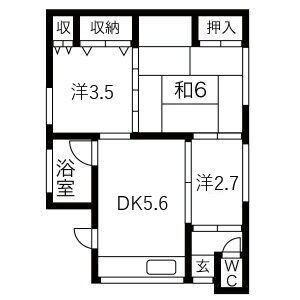 3DK 間取り図