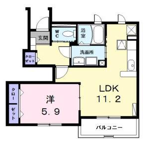 1LDK 間取り図