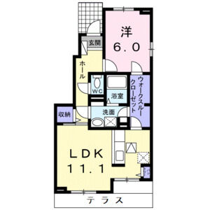 1LDK 間取り図