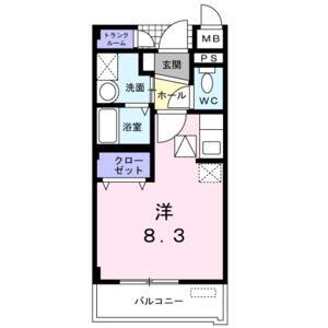 1K 間取り図