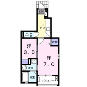 1K 間取り図