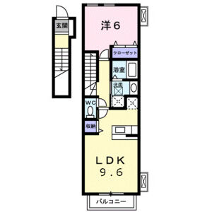 1LDK 間取り図
