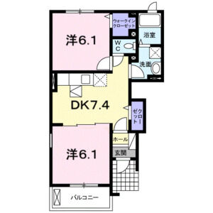 2DK 間取り図