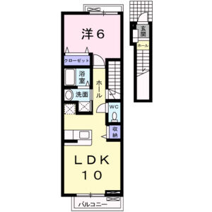 1LDK 間取り図