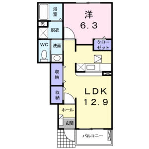1LDK 間取り図