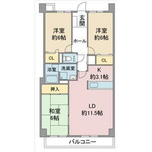 3LDK 間取り図