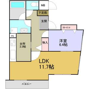 1LDK 間取り図